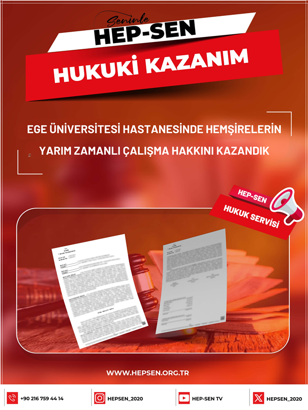 Ege Üniversitesi Diş Hekimliği Fakültesinde Sözleşmeli Çalışan Üyemizin Doğum Sonrası Yarı Zamanlı Çalışma Hakkını Kazandık